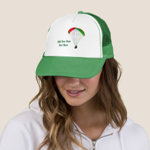 Paraglider Logo with Customisable Text on a Trucker Hat