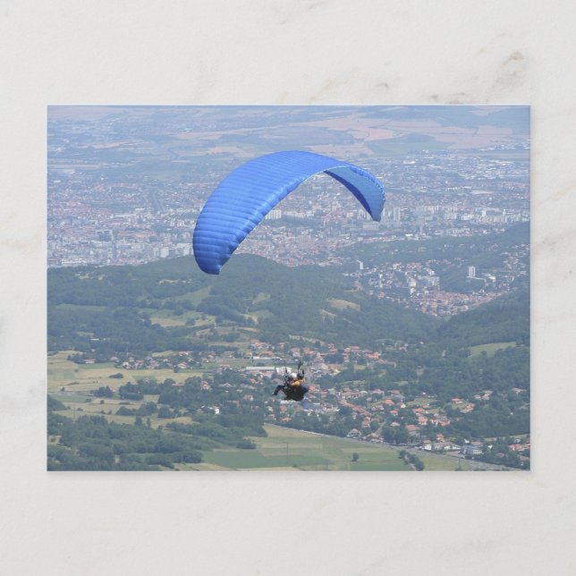 Paraglider over Clermont Postcard (Front)