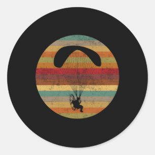 Paraglider Paramotor Classic Round Sticker
