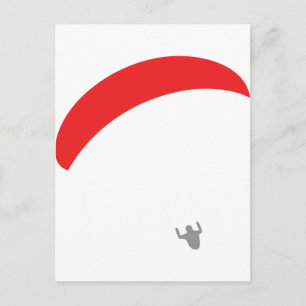 paraglider red - paragliding postcard