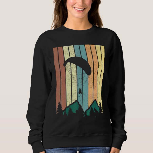 Paraglider Retro Vintage Mountains Paraglining Sweatshirt (Front)