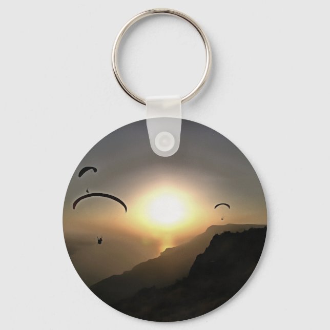 Paragliders Flying Without Wings Key Ring (Front)