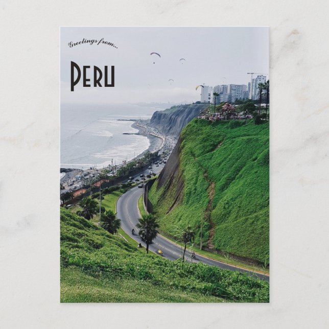 Paragliders in Peru Postcard (Front)