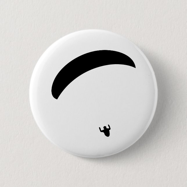 paragliding black icon 6 cm round badge (Front)