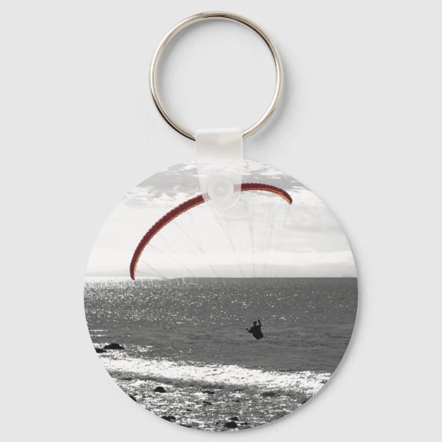 Paragliding By The Ocean Keychain (Front)