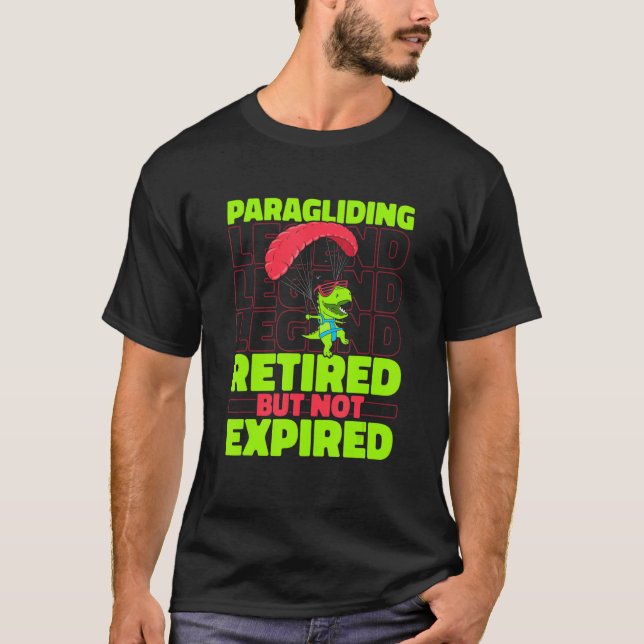 Paragliding Dino - Aerial Hanggliding Glider Parag T-Shirt (Front)