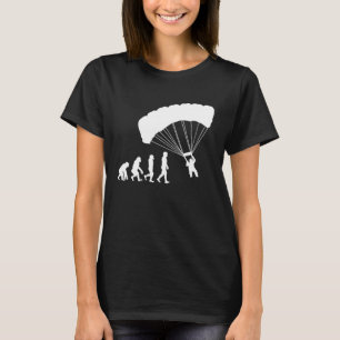 Paragliding Evolution Caveman Timeline T-Shirt