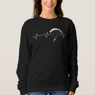 Paragliding heartbeat paraglider parachute skydivi sweatshirt
