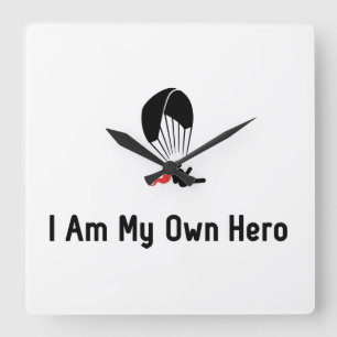 Paragliding Hero Square Wall Clock
