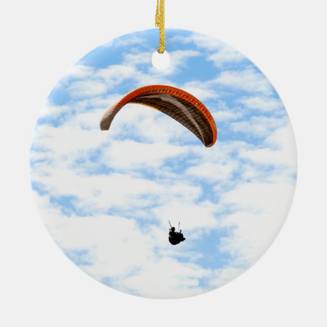 Paragliding in the Clouds Ceramic Ornament (Back)