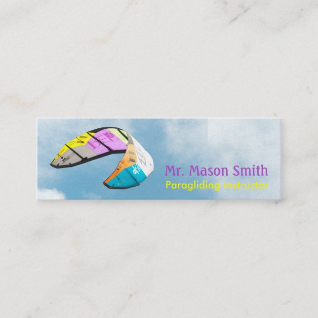 PARAGLIDING instructor - template Mini Business Card (Front)