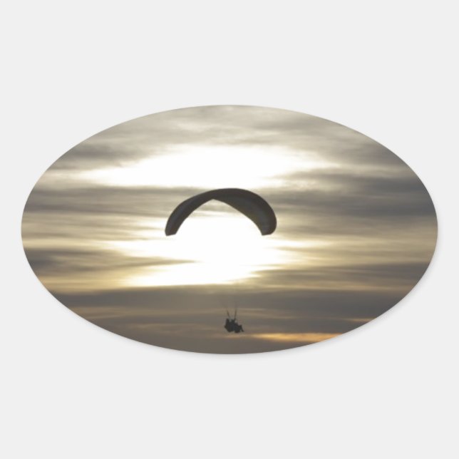 Paragliding Oval Sticker (Front)