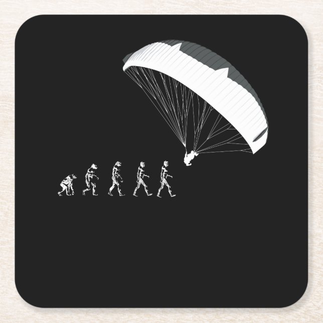 Paragliding Parachutes Soaring Evolution Square Paper Coaster (Front)