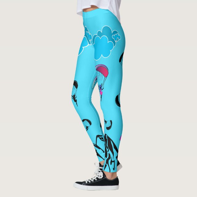 Paragliding Pixie Scenery Leggings Aqua (Left)