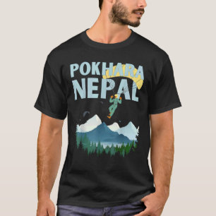 Paragliding Pokhara Lake Over Annapurnas Nepal T-Shirt