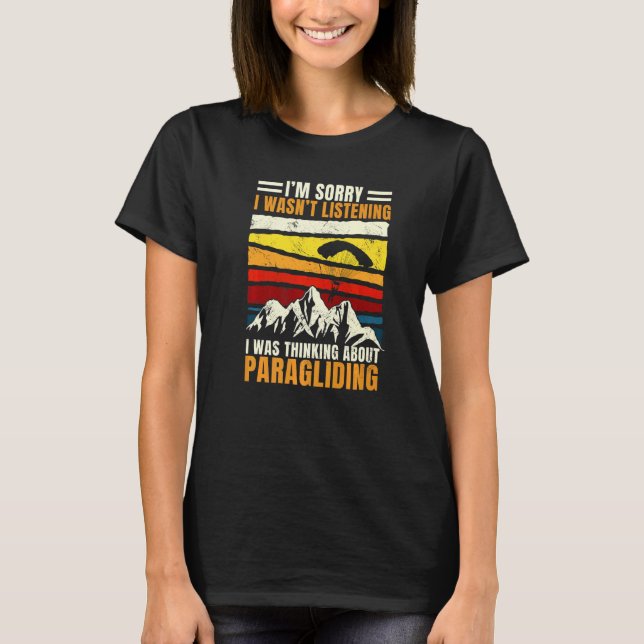 Paragliding Retro Vintage Paragliders Parachute Sk T-Shirt (Front)