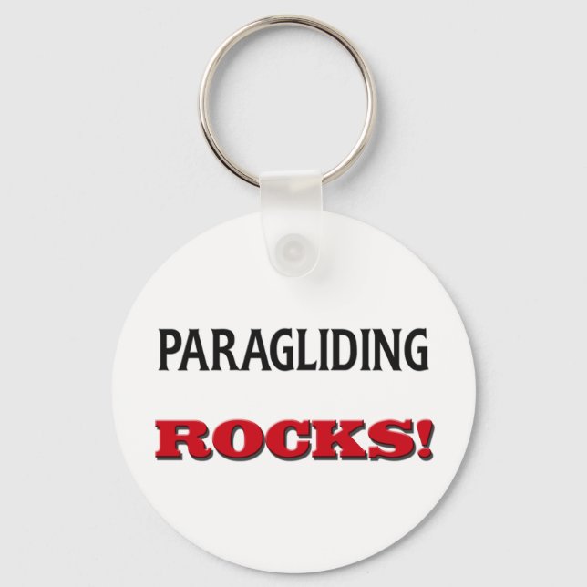 Paragliding Rocks Key Ring (Front)