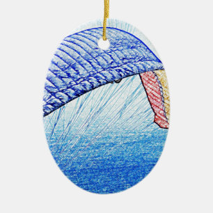 Paragliding Soaring Ceramic Ornament