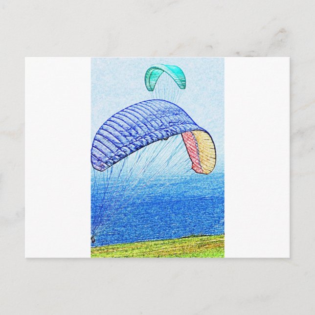 Paragliding Soaring Postcard (Front)