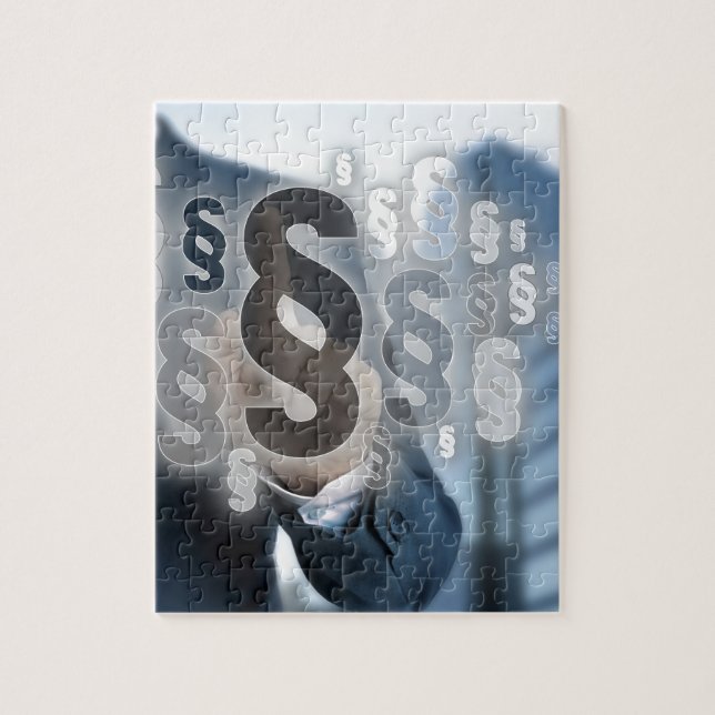 Paragraphs are selected by businessman jigsaw puzzle (Vertical)