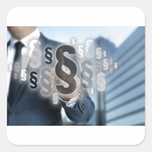 Paragraphs are selected by businessman square sticker (Front)
