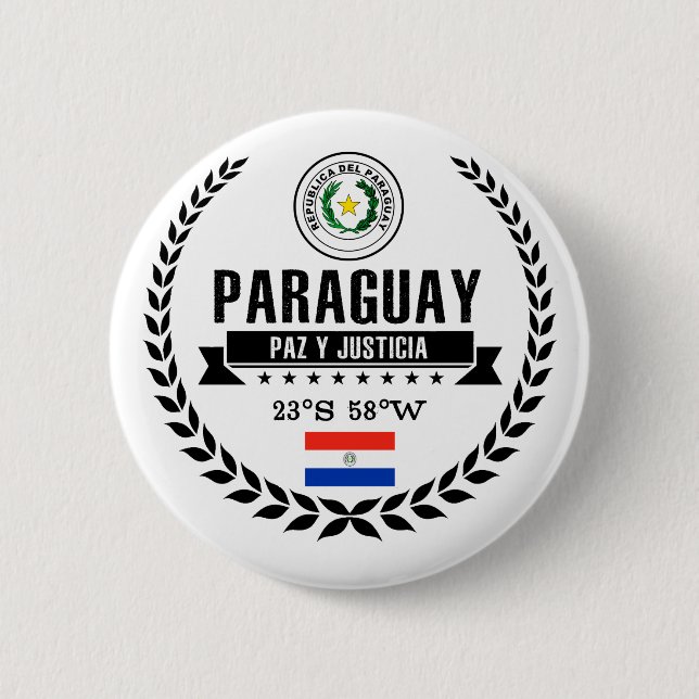 Paraguay 6 Cm Round Badge (Front)