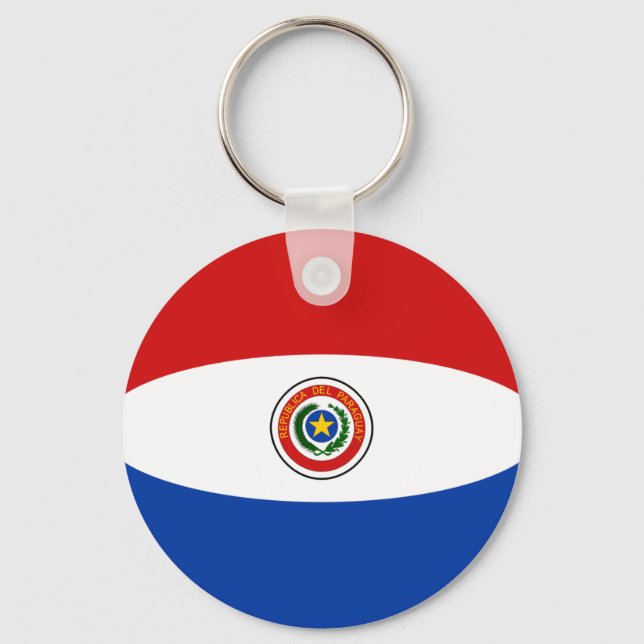 Paraguay Fisheye Flag Keychain (Front)