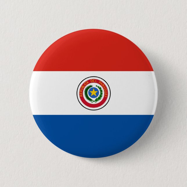 Paraguay flag 6 cm round badge (Front)