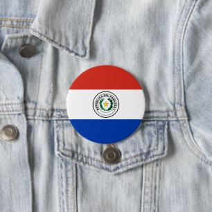 Paraguay flag 7.5 cm round badge