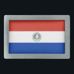 Paraguay Flag Belt Buckle<br><div class="desc">Patriotic flag of Paraguay.</div>