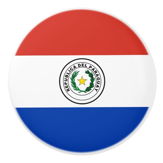 Paraguay flag ceramic knob (Front)