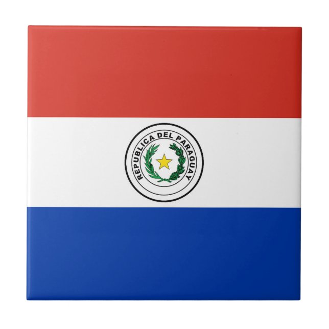 Paraguay flag ceramic tile (Front)