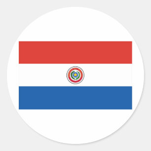 Paraguay flag classic round sticker