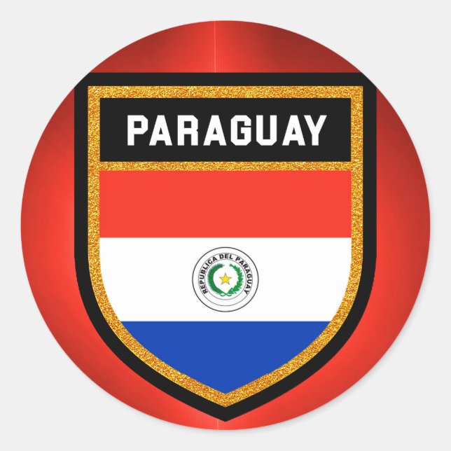 Paraguay Flag Classic Round Sticker (Front)