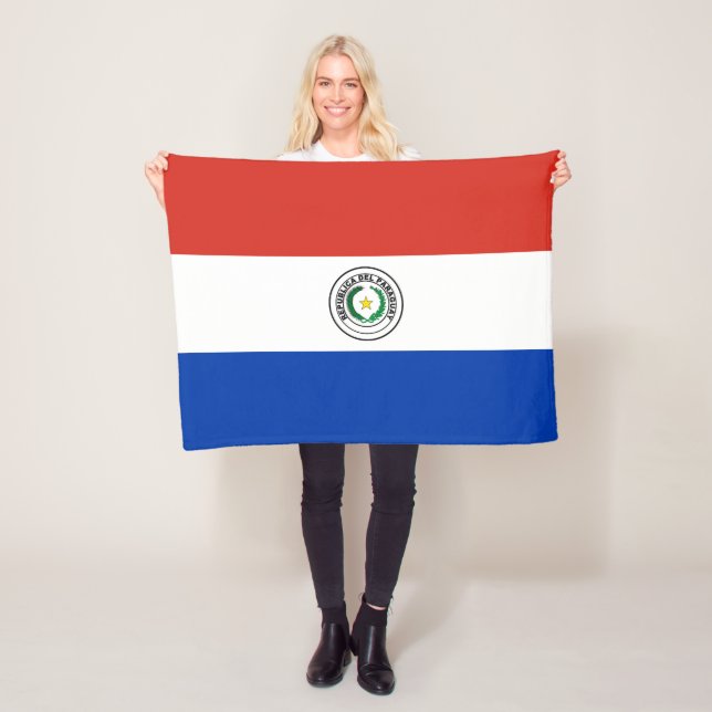 Paraguay Flag Fleece Blanket (In Situ)