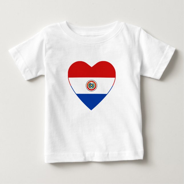 Paraguay Flag Heart T-Shirt (Front)
