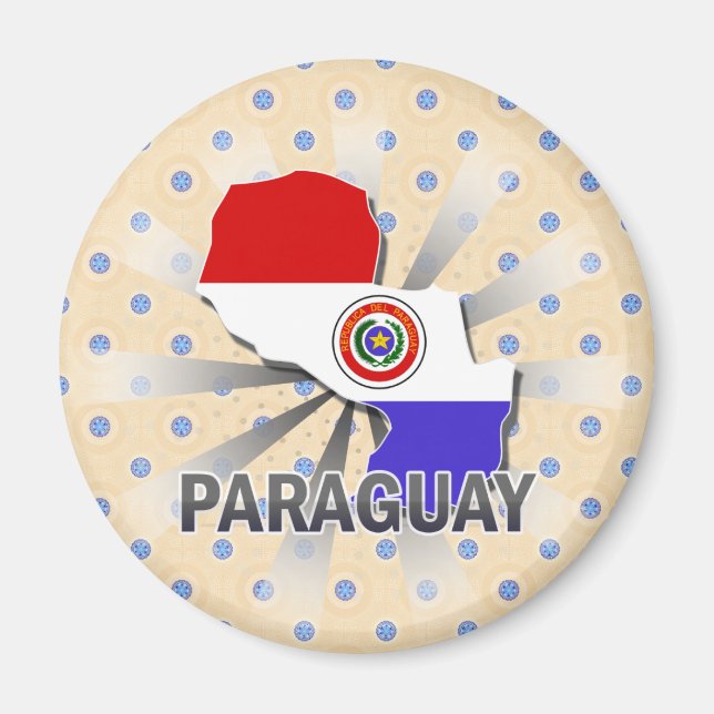 Paraguay Flag Map 2.0 Magnet (Front)