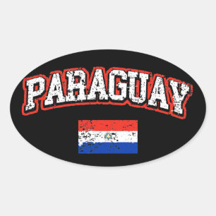 Paraguay  Flag Oval Sticker