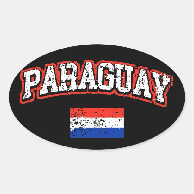 Paraguay  Flag Oval Sticker (Front)