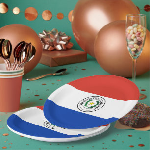 Paraguay flag paper plate