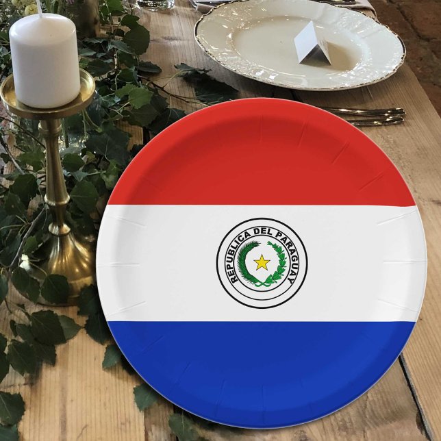 Paraguay Flag plates, party, sports, Paraguay Paper Plate (Creator Uploaded)