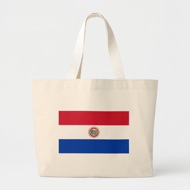 Paraguay Flag Products Large Tote Bag (Front)