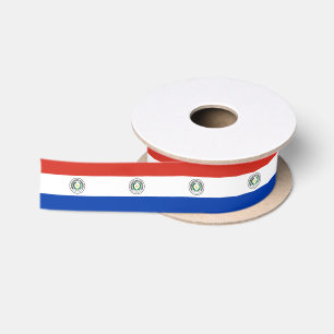 Paraguay Flag Ribbon, patriotic Paraguay Satin Ribbon
