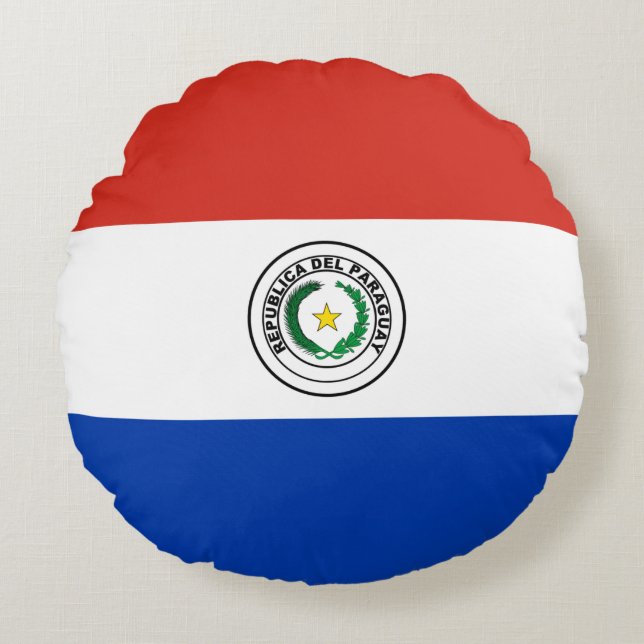 Paraguay Flag Round Cushion (Front)