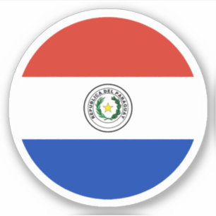 Paraguay Flag Round Sticker