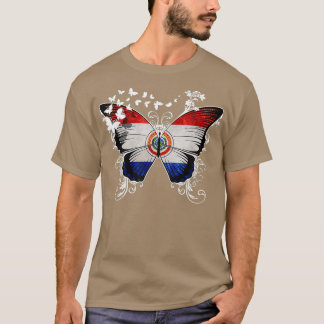 Paraguay Flag Shirt Butterfly Graphic