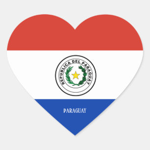 Paraguay Flag Splendid Patriotic Heart Sticker