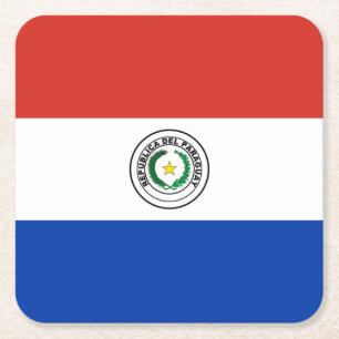 Paraguay Flag Square Paper Coaster