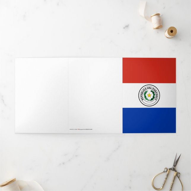 Paraguay flag Tri-Fold card (Outside)