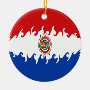 Paraguay Gnarly Flag Ceramic Tree Decoration